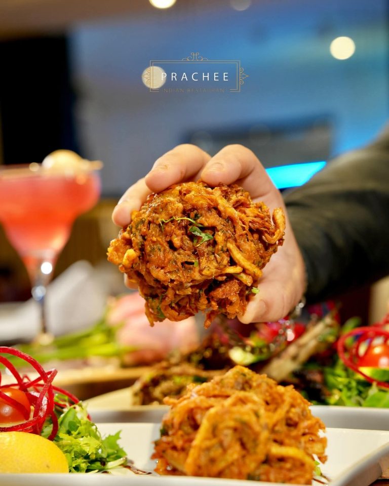 Onion bhaji starter at Prachee Chichester