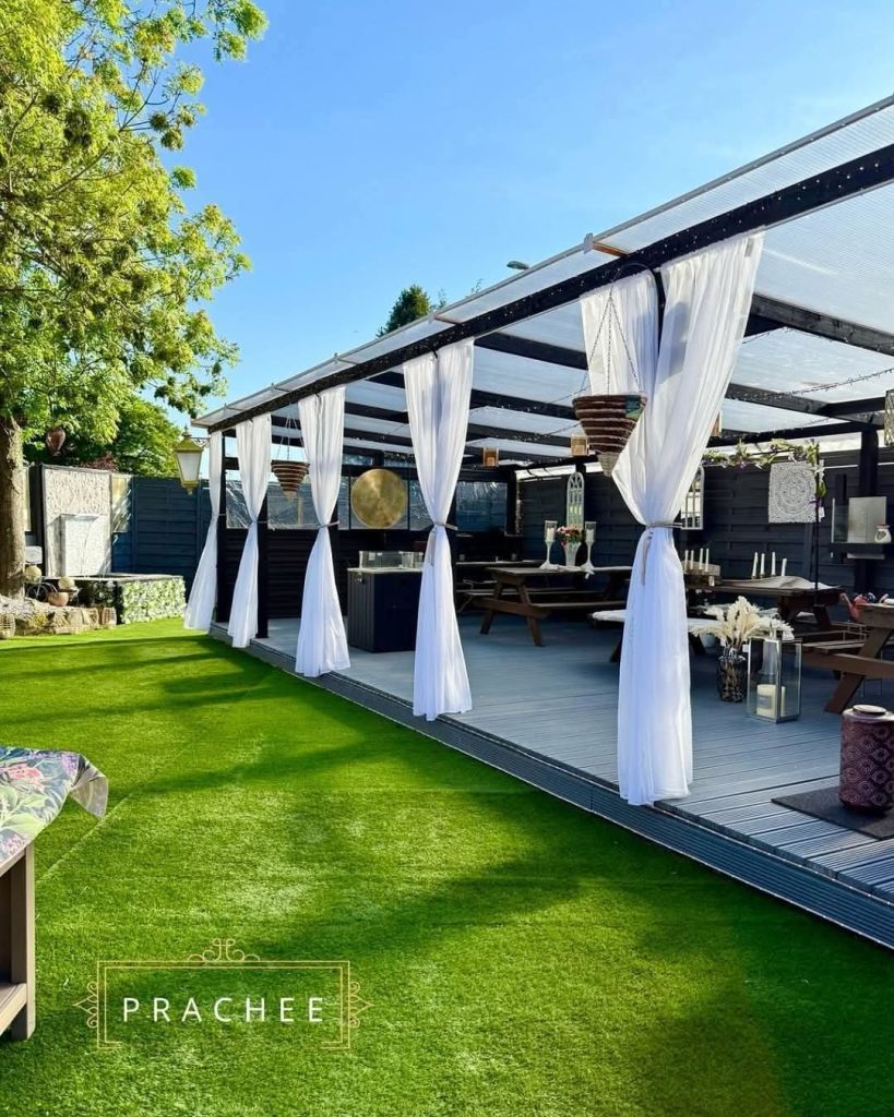 Our Chichester outdoor garden area for Indian dining